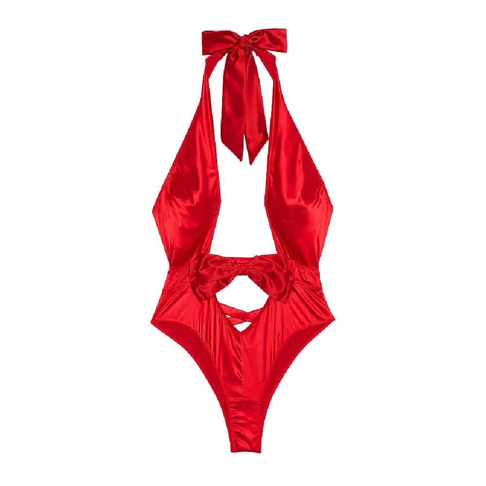 

Боди Victoria's Secret Bow-Topped High-Neck, красный