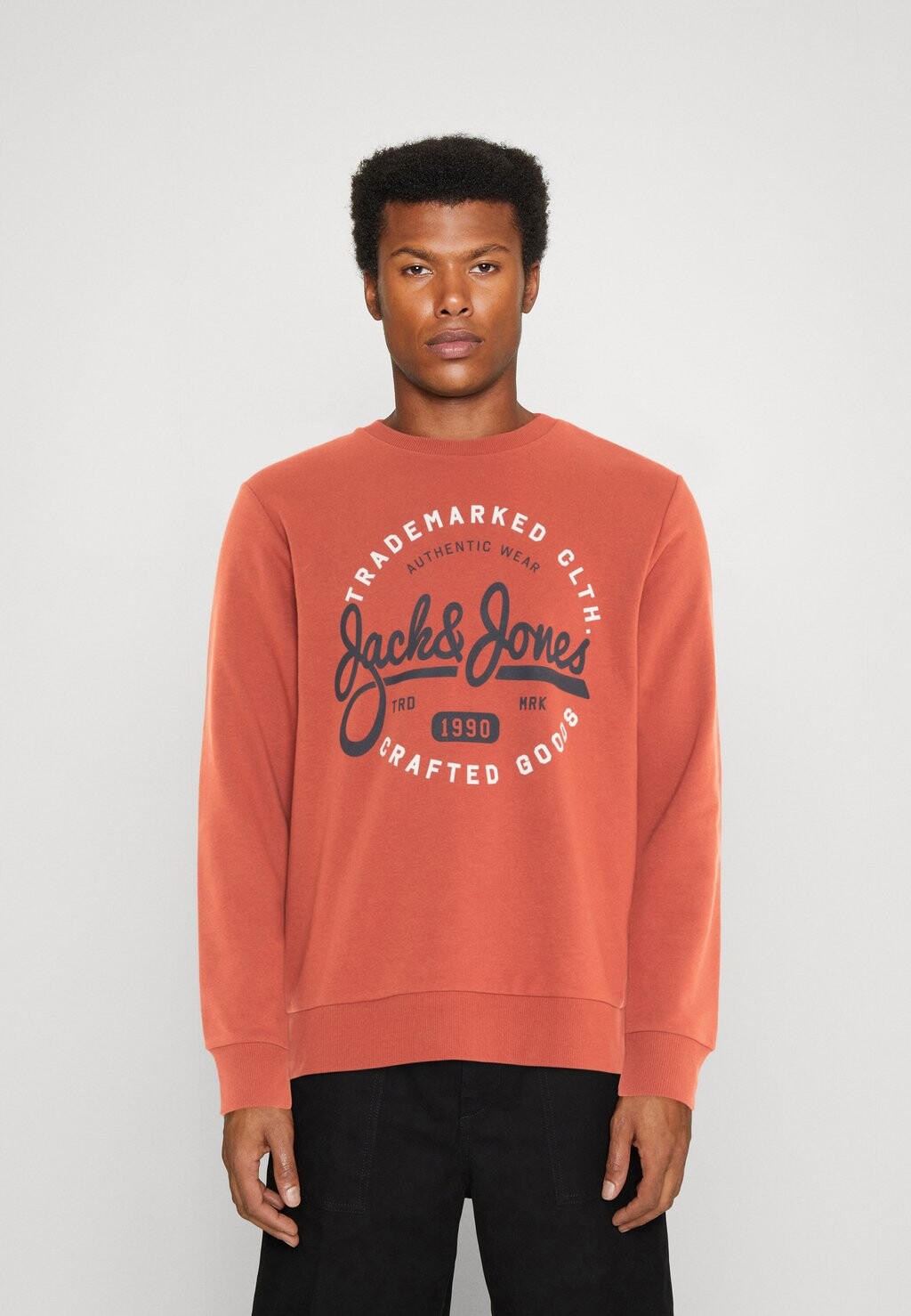 

Толстовка Jack & Jones Jjmikk Crew Neck, киноварь, Оранжевый