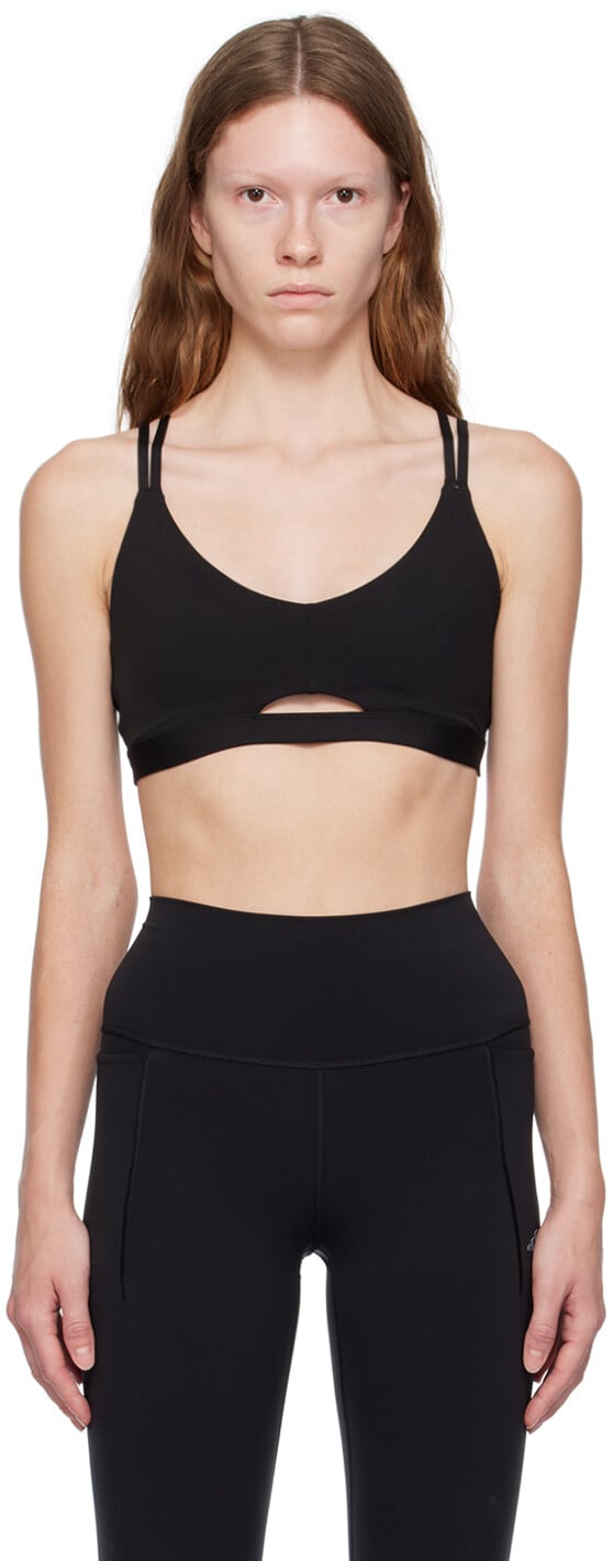 

Черный спортивный бюстгальтер с легкой поддержкой adidas Originals Yoga Studio Luxe