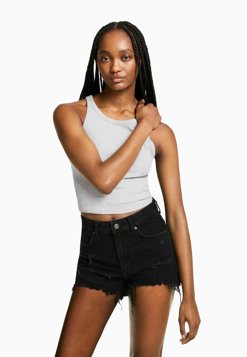 

Джинсовые шорты Bershka, черный