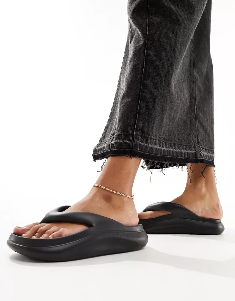 Черные массивные сандалии с ремешками ASOS Fudge