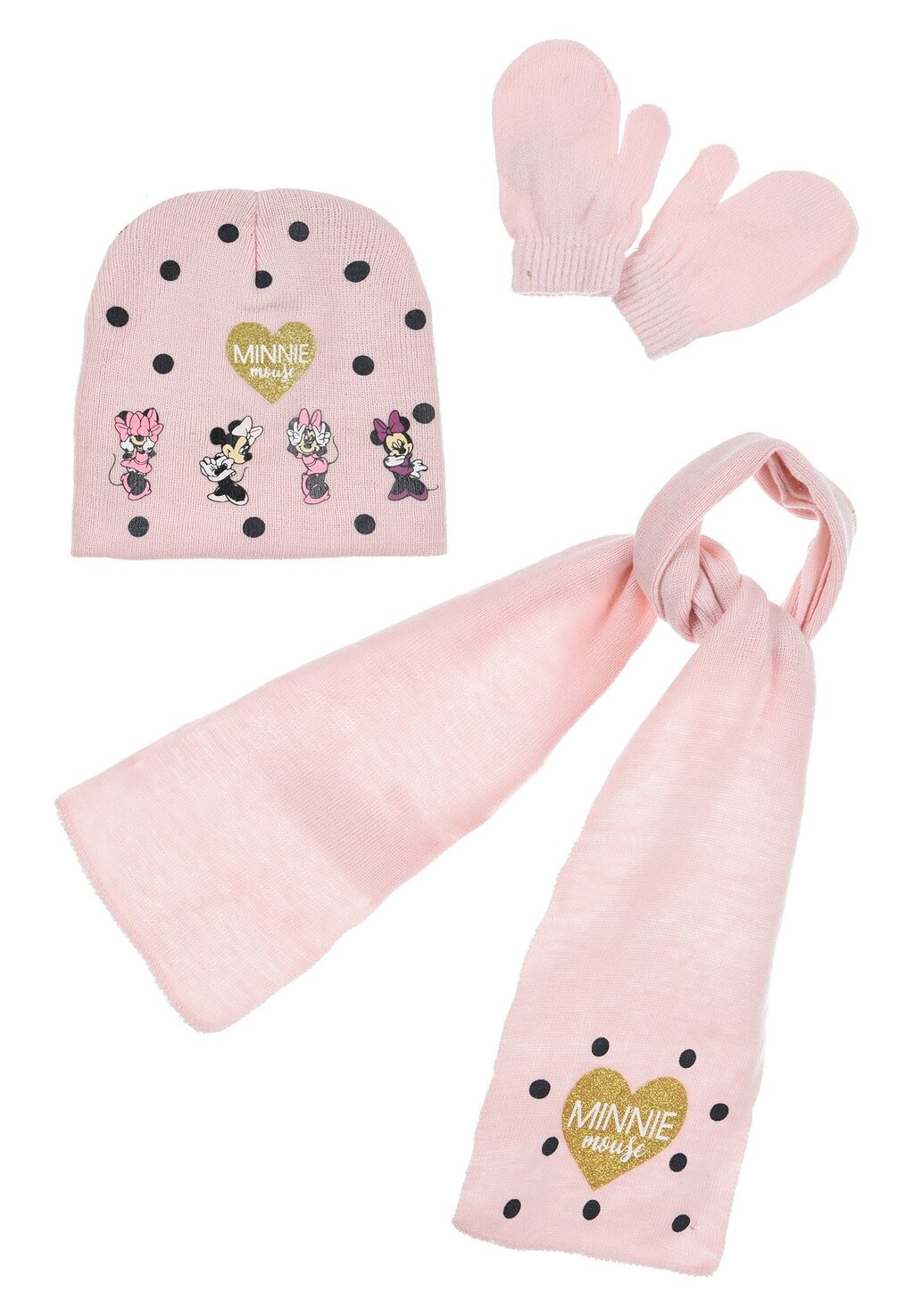 Шапка WINTER SET 3 TLG Mickey & Minnie, цвет rosa шапка winter set mickey