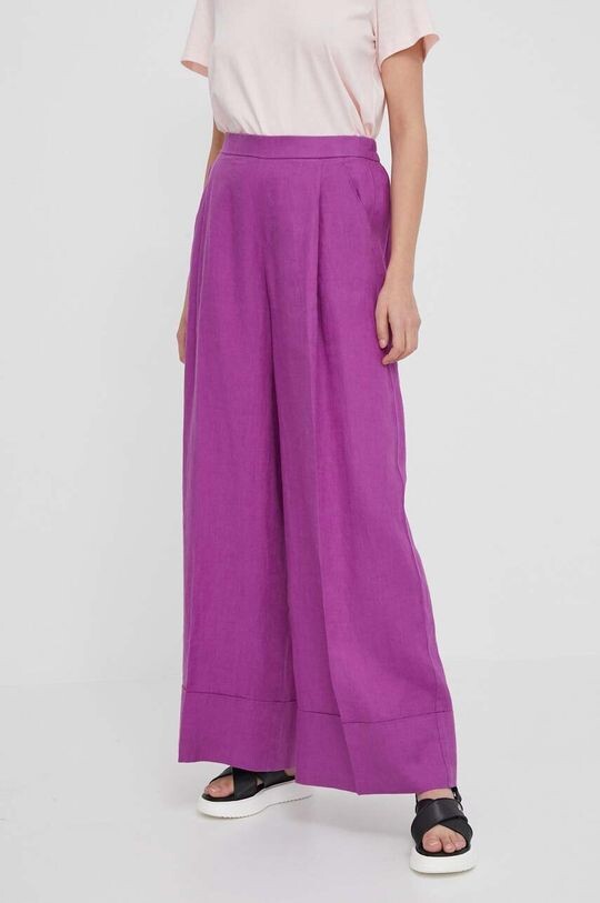 

Льняные брюки United Colors of Benetton, фиолетовый