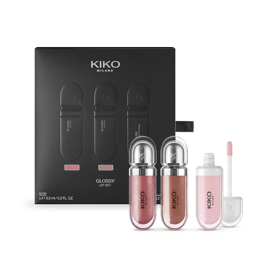 

Kiko Milano Glossy 3D Hydra набор: увлажняющий блеск для губ, 2 шт + крем для губ, 6,5 мл