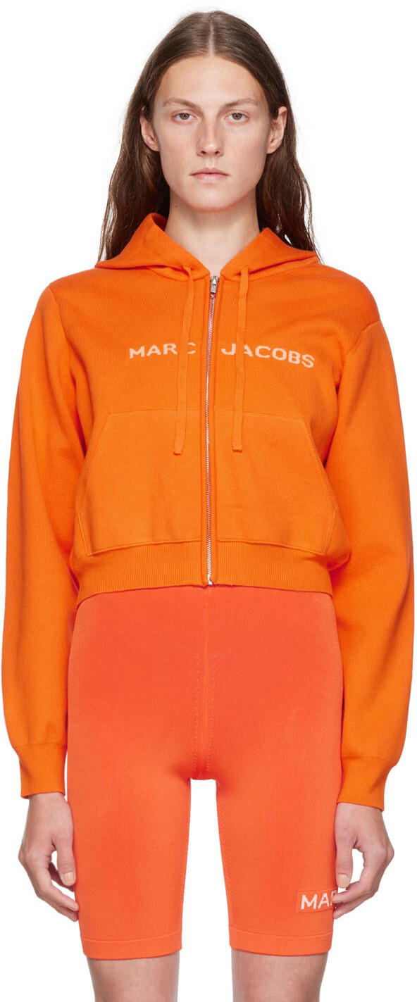 

Худи 'The Cropped Zip Hoodie' оранжевого цвета Marc Jacobs, Оранжевый