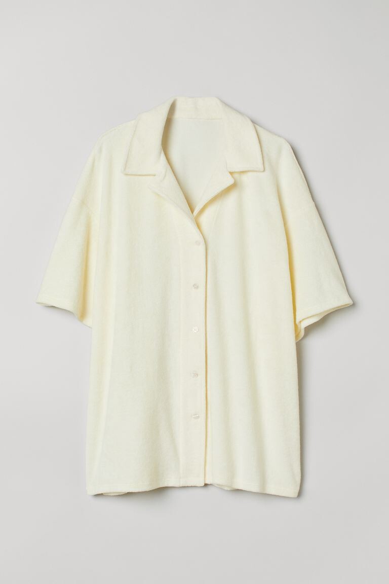 

Махровая рубашка H&M, сливочный