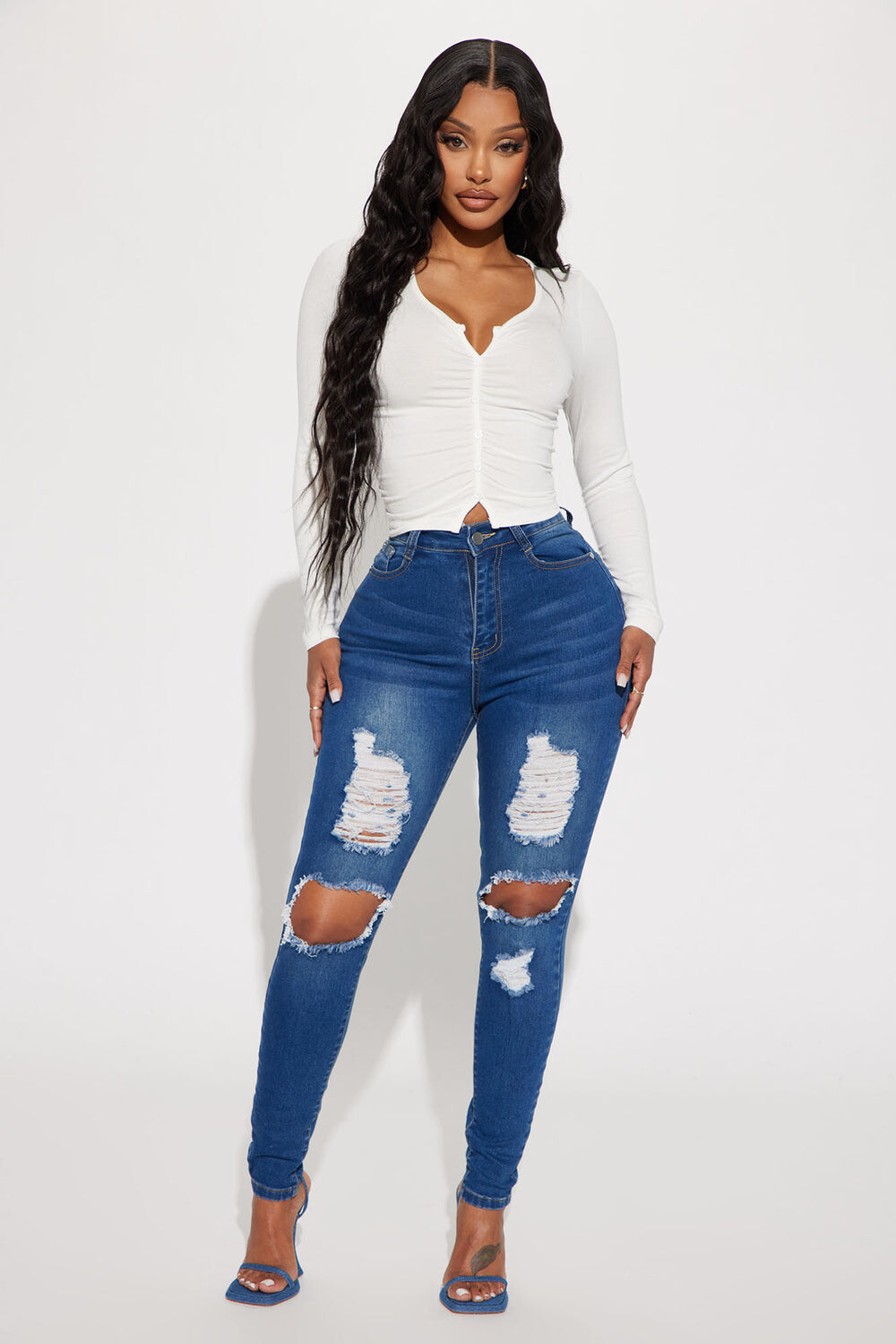 

Джинсы скинни Fashion Nova JN22120101, синий