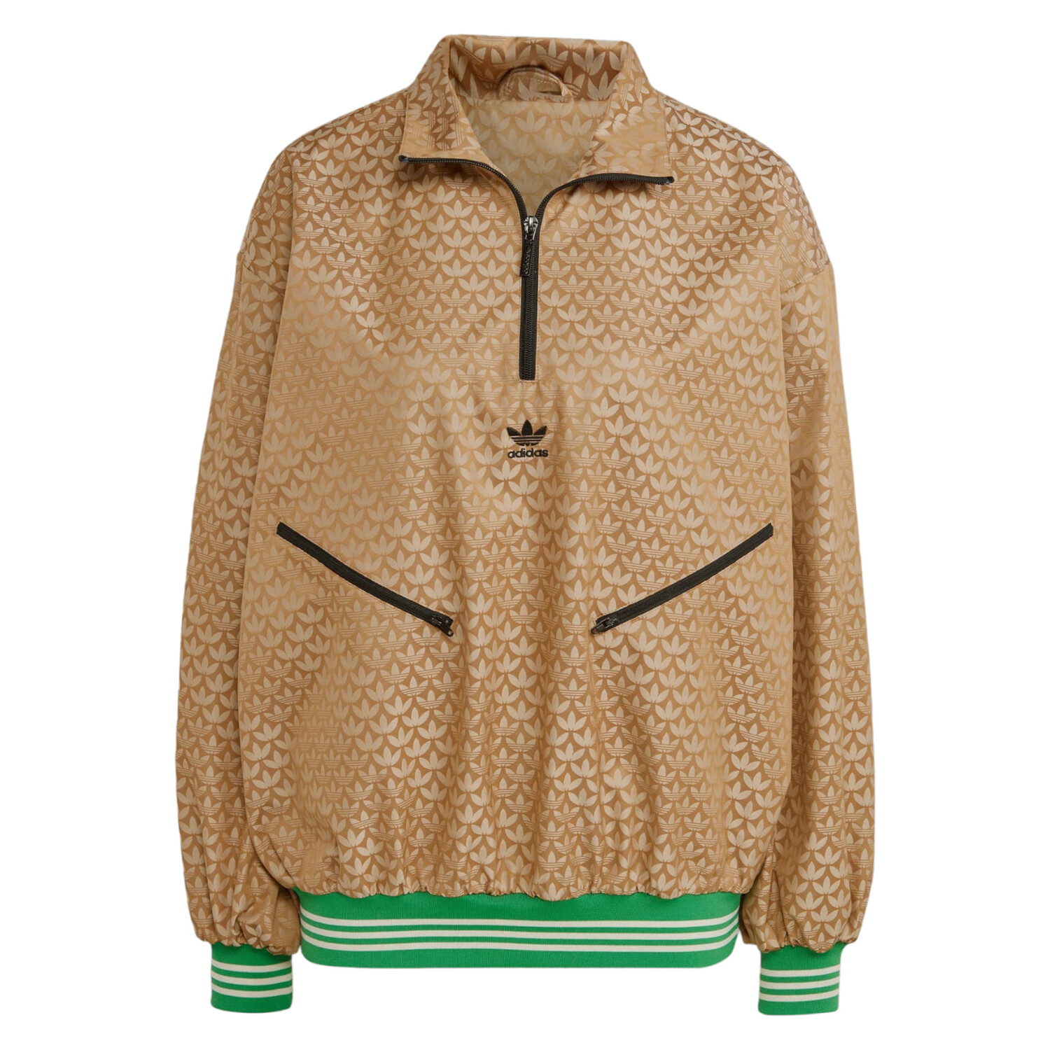 

Ветровка Adidas Adicolor 70s Half-zip Monogram, бежевый