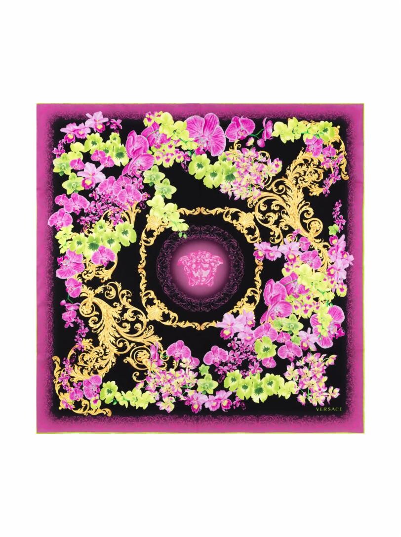 

Шёлковый платок с принтом Medusa Orchid Versace