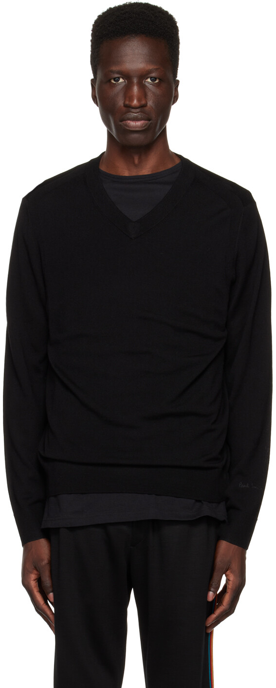 

Черный свитер с v-образным вырезом Paul Smith