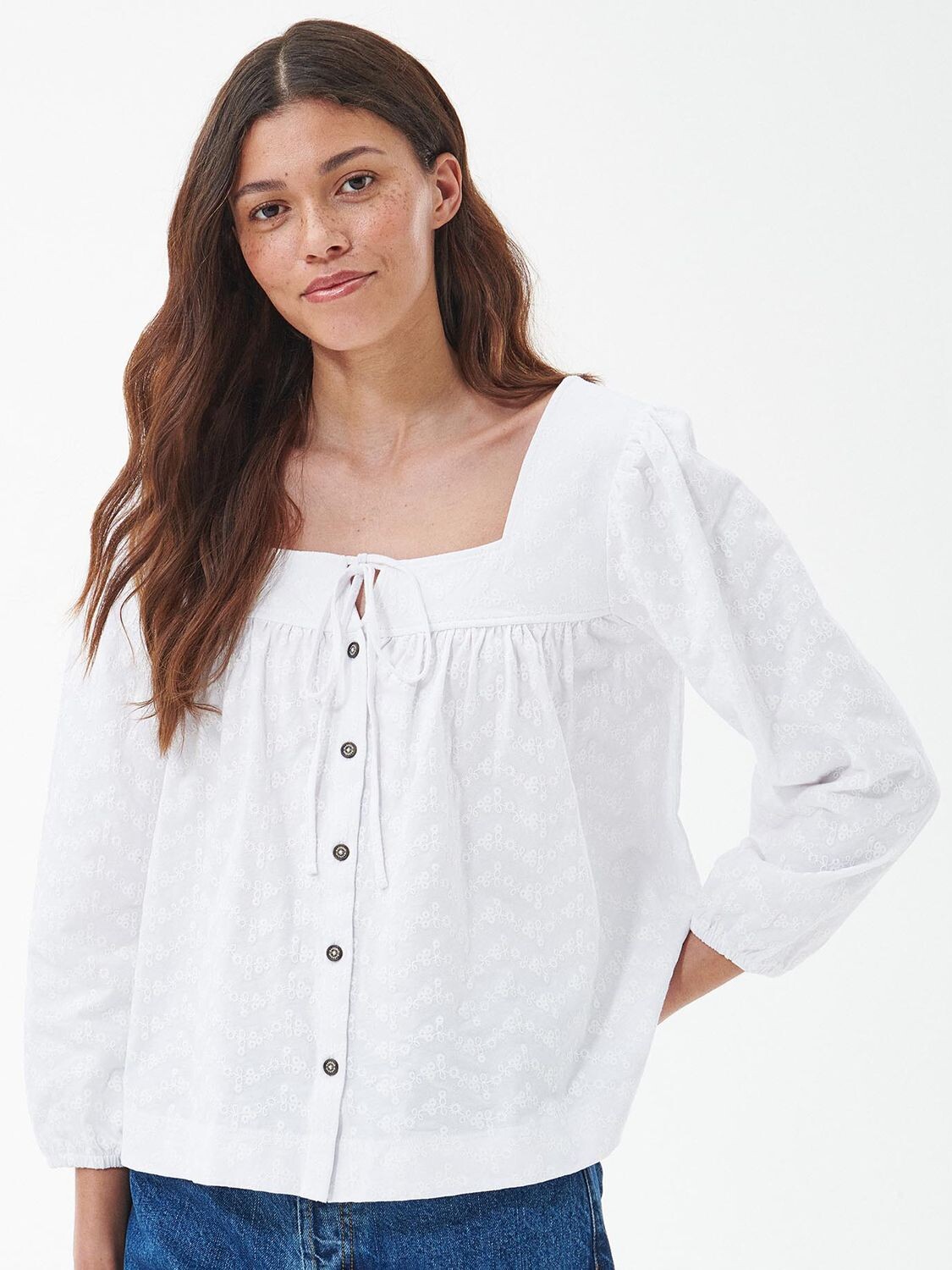 

Топ Barbour Delphinium Broderie Anglaise, Белый