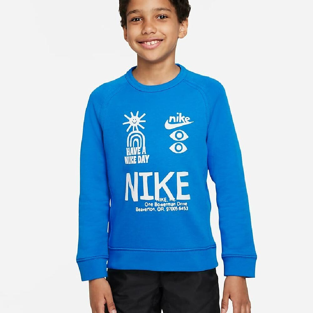 

Свитшот Nike Sportswear Big Kids' (Boys') French Terry, синий/белый