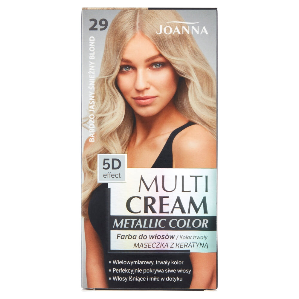

Joanna Краска для волос Multi Cream Metallic Color 29 Очень Светлый Снежный Блонд