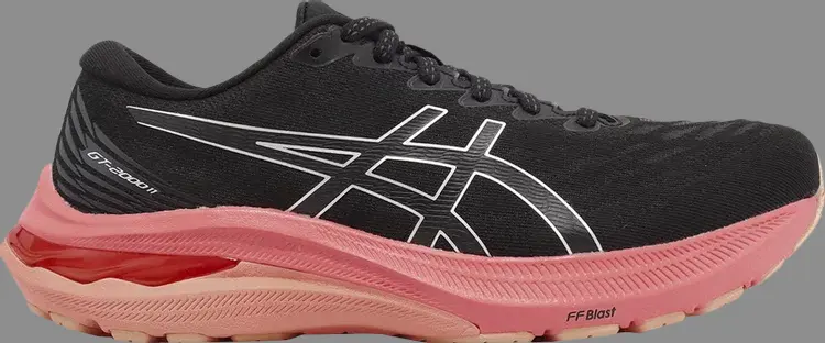 

Кроссовки wmns gt 2000 11 2e wide 'black salmon pink' Asics, черный
