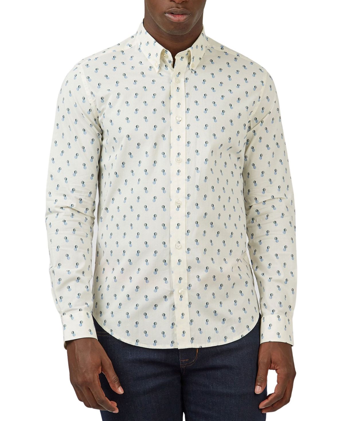 Мужская рубашка классического кроя с точечным принтом Ben Sherman, мульти конструктор cobi 720 pcs hc wwii 2550 sherman m4a3e2