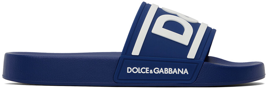 

Синие шлепанцы с логотипом Dolce & Gabbana