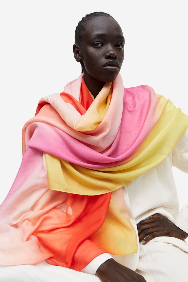 

Большой узорчатый шарф H&M, желтый