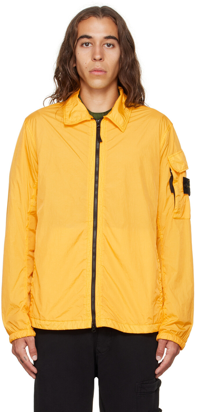 

Жёлтая куртка R-Ny из мятого репса, окрашенная в готовом виде Stone Island