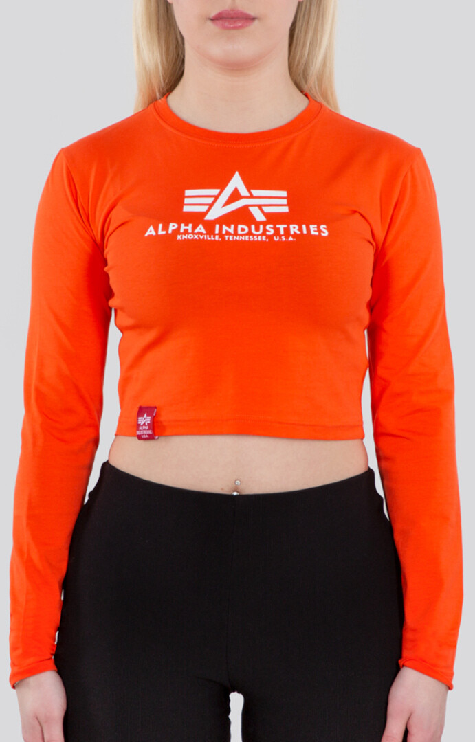 

Рубашка Alpha Industries Basic Cropped женская с длинными рукавами, оранжевая