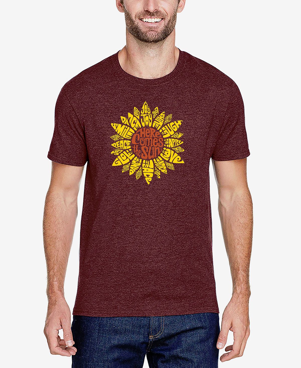 Мужская футболка premium blend word art sunflower LA Pop Art