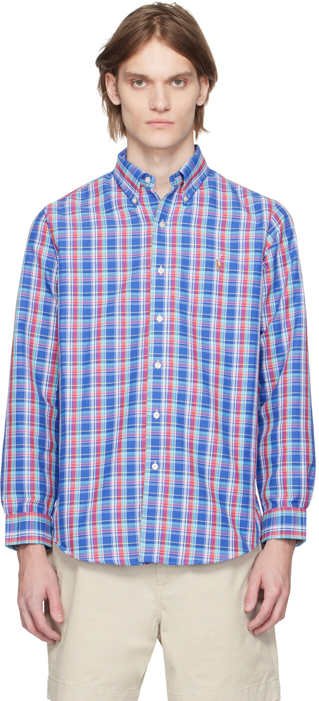 

Синяя клетчатая рубашка Polo Ralph Lauren