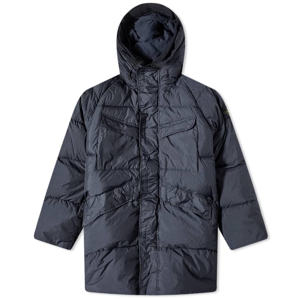 

Длинное пуховое пальто из жатого репса Stone Island