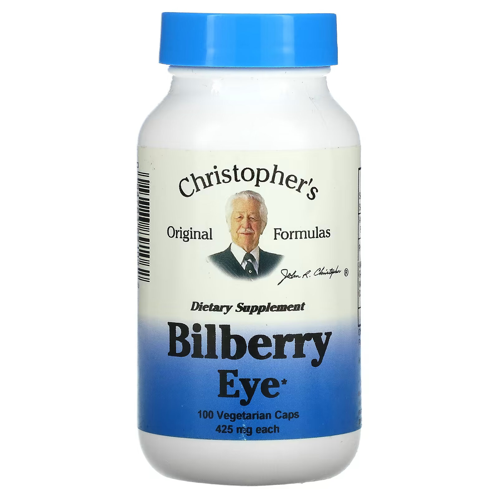 Christopher's Original Formulas, Черника для глаз, 425 мг, 100 вегетарианских капсул christopher s original formulas средство для поддержки надпочечников 425 мг 100 вегетарианских капсул