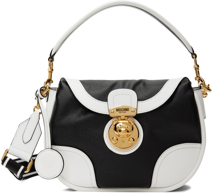 

Черно-белая сумка Teddy Lock Moschino