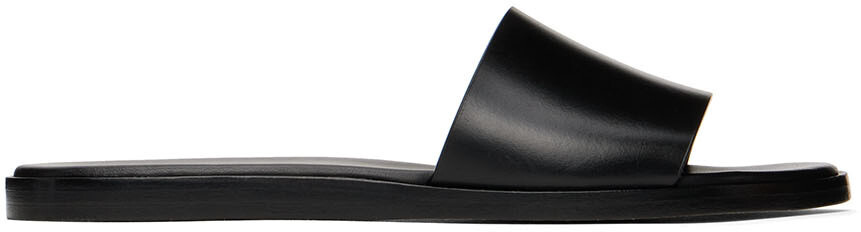 

Черные кожаные шлепанцы Common Projects