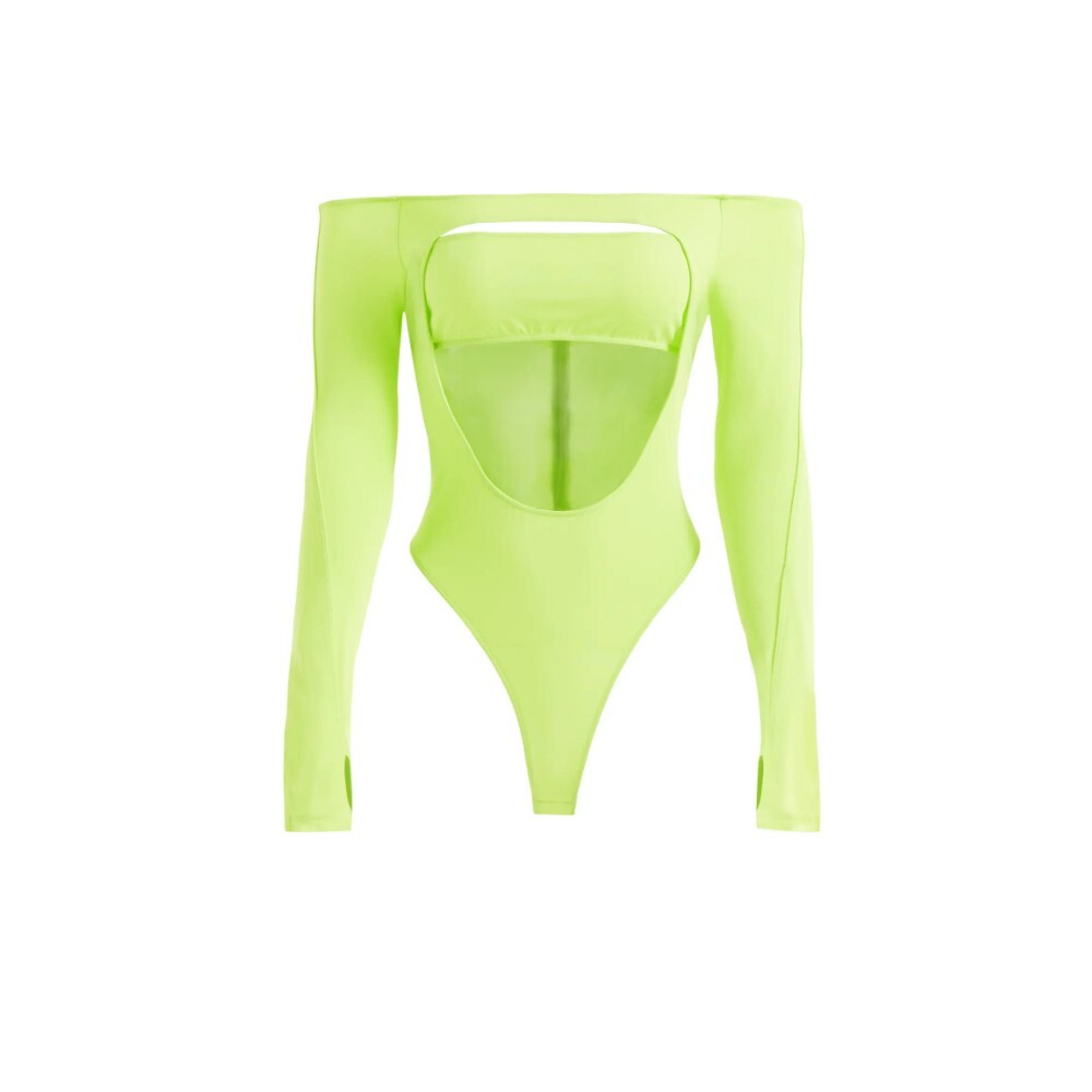 

Боди с вырезами Mugler H&M, кислотно-зеленый