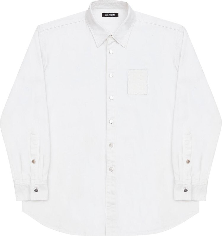 

Рубашка Raf Simons Straight Fit Denim Shirt 'White', белый