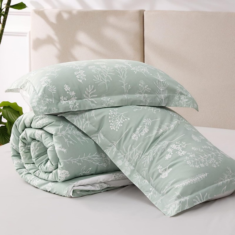 Комплект двуспального постельного белья Bedsure Queen, 3 предмета, зеленый