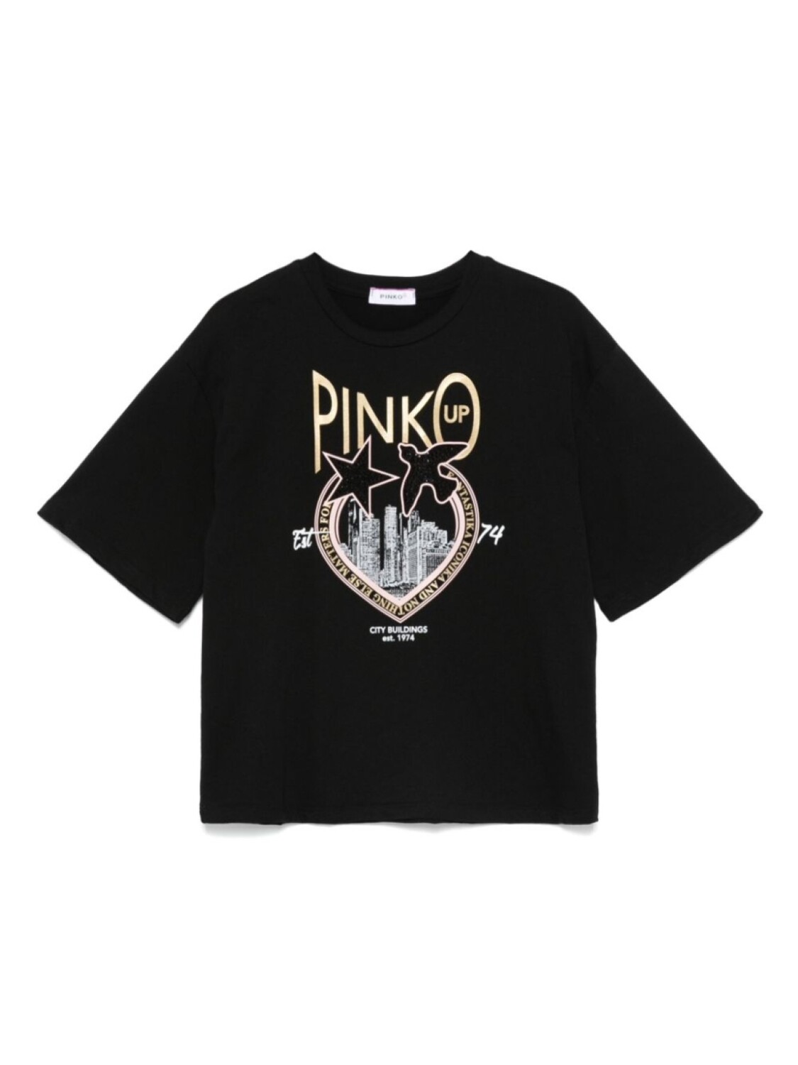 

Pinko Kids укороченная футболка из джерси, черный