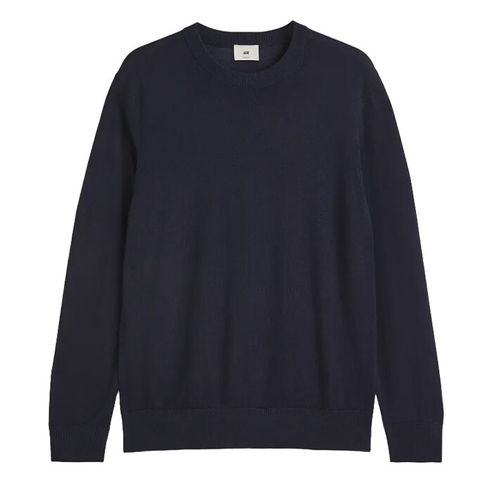 

Джемпер H&M Merino Wool, темно-синий