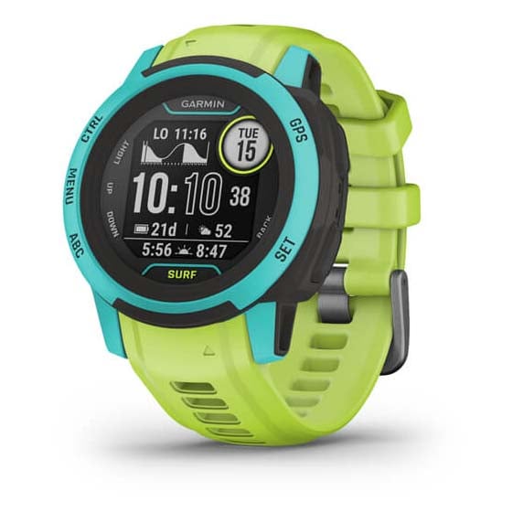 Умные часы Garmin Instinct 2S Surf Waikiki, голубой/салатовый - фото