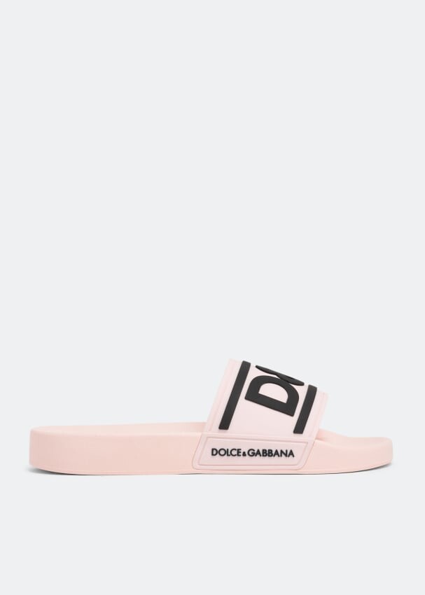 

Шлепанцы DOLCE&GABBANA DG logo slides, розовый