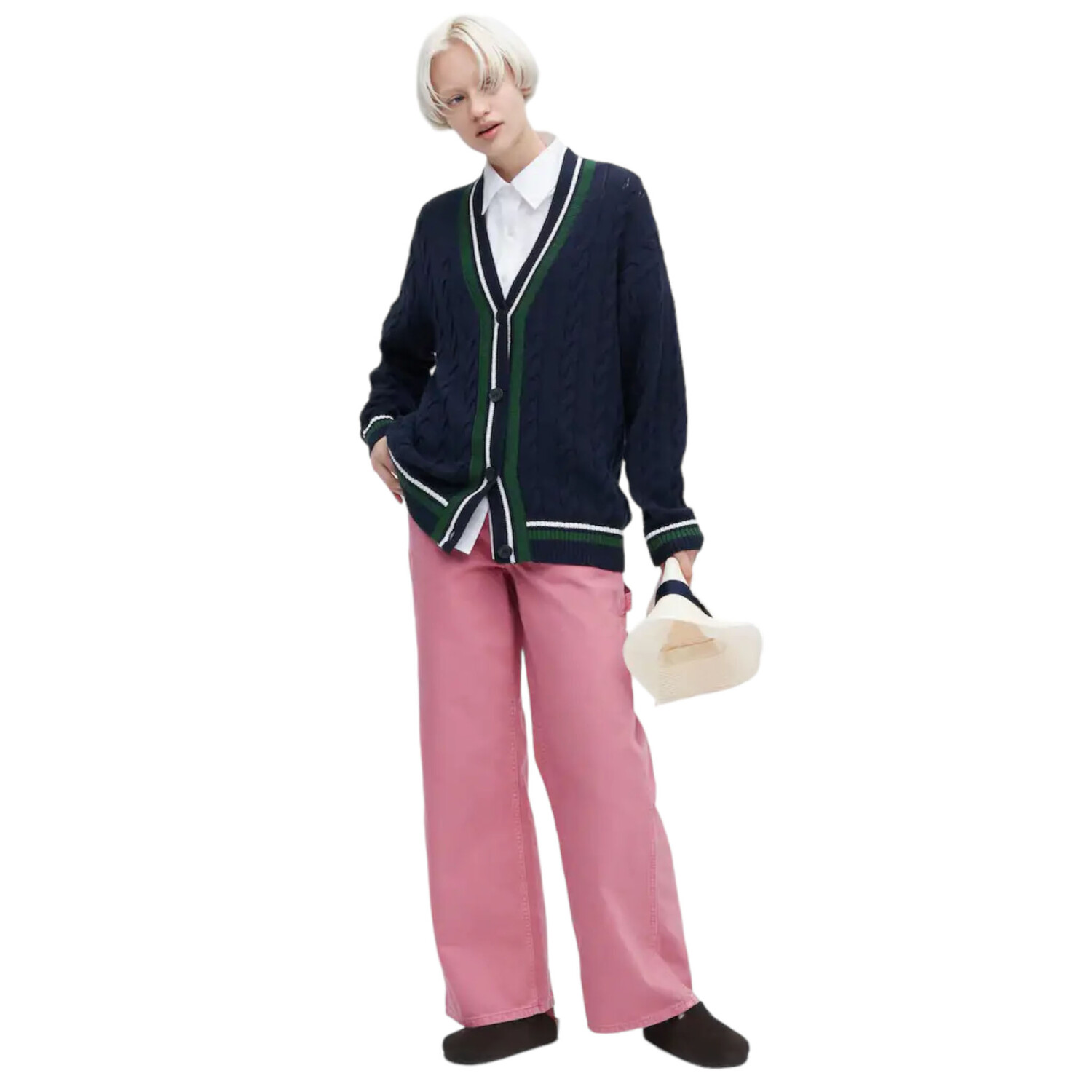 

Брюки Uniqlo x JW Anderson Relaxed Fit Painter, розовый