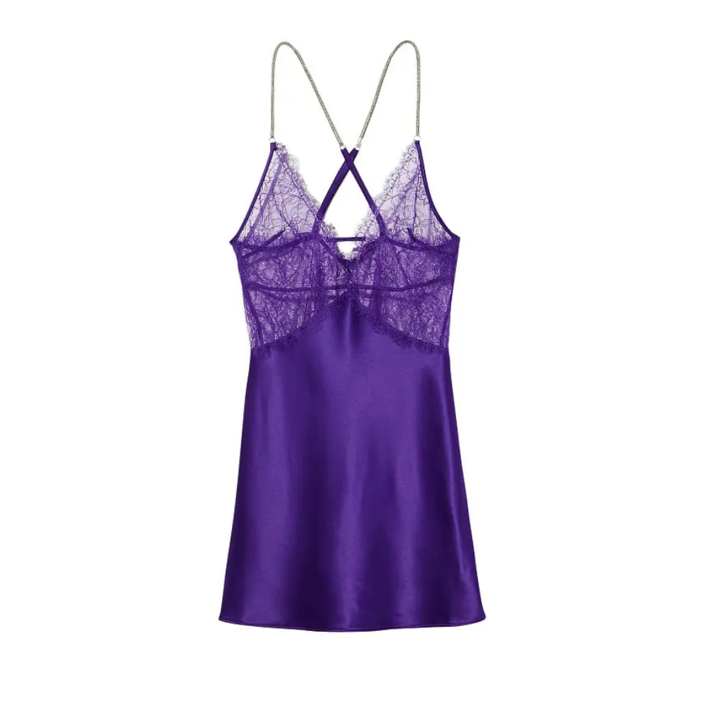 

Топ Victorias Secret Lace Top Satin Slip, фиолетовый