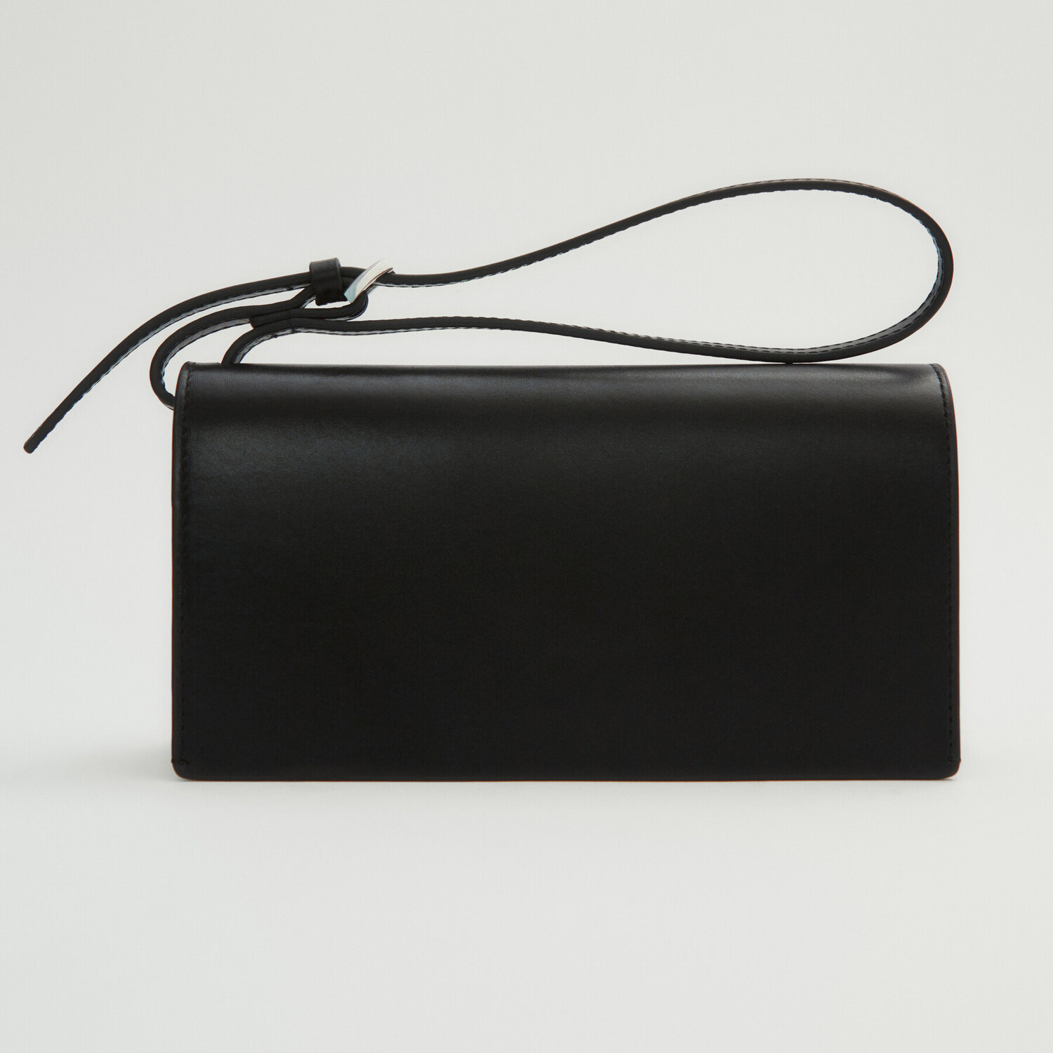 

Клатч с ручкой Massimo Dutti Nappa leather, черный