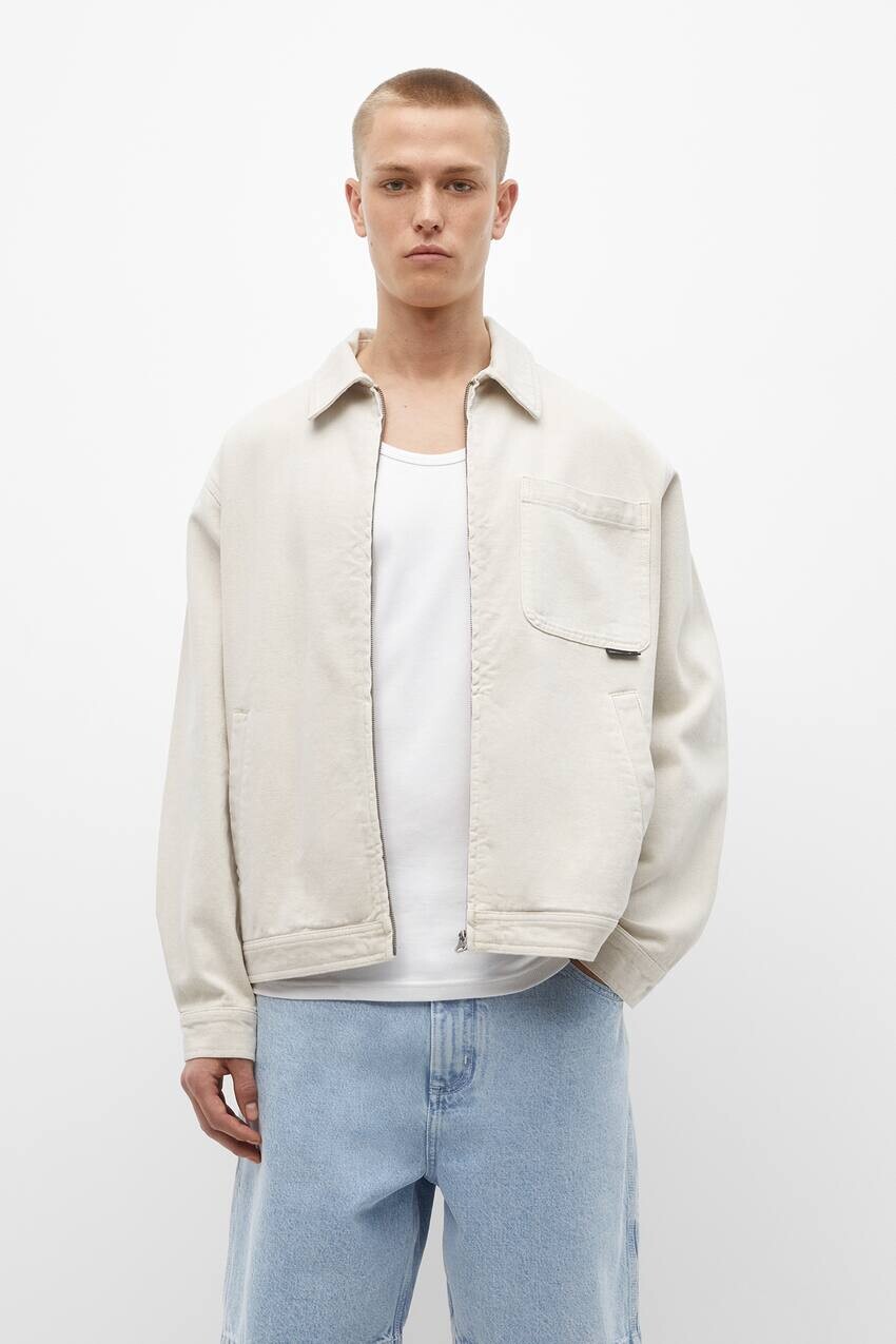 

Рабочая куртка с передним карманом Pull&Bear, кремовый