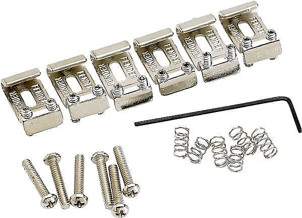 Седла Fender American Vintage Stratocaster Bridge (6) (никель) American Vintage Stratocaster Bridge Saddles (6) (Nickel)