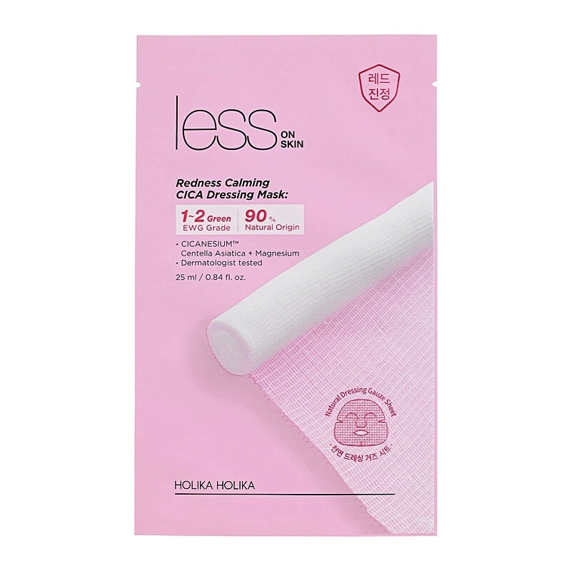 HOLIKA HOLIKA Less On Skin Redness Calming CICA Dressing Mask увлажняющая марлевая маска для покрасневшей и сухой кожи 25мл somebymi real cica calming care mask 20g