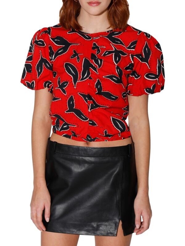 

Топ со сборками и принтом fiona Walter Baker Bold persian red