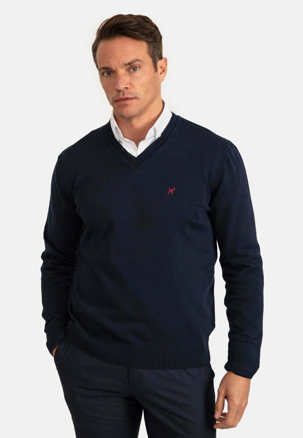 Вязаный свитер V-NECK Williot, цвет navy