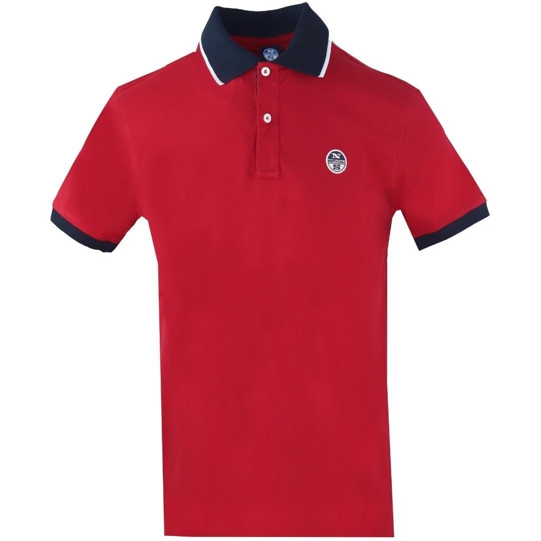 цена Красная рубашка-поло с цветовыми блоками North Sails, красный