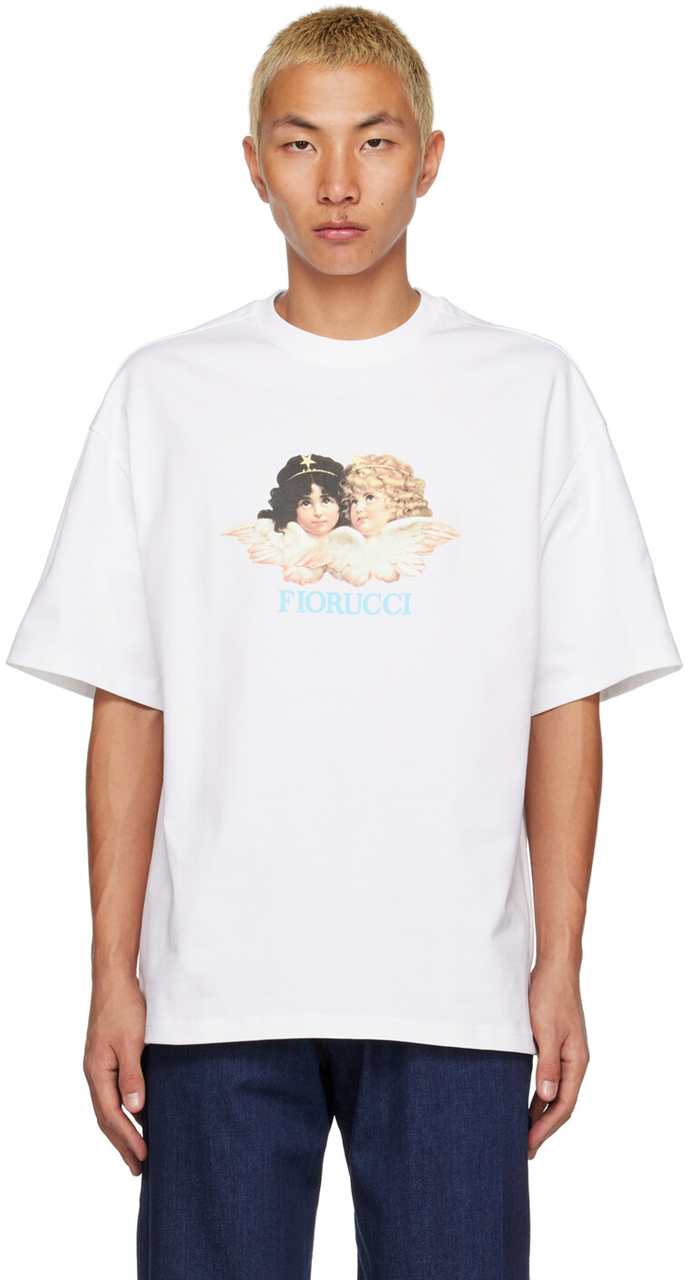 

Белая футболка с ангелами Fiorucci