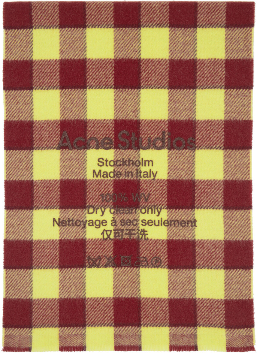 

Бордовый и желтый шарф в клетку Acne Studios