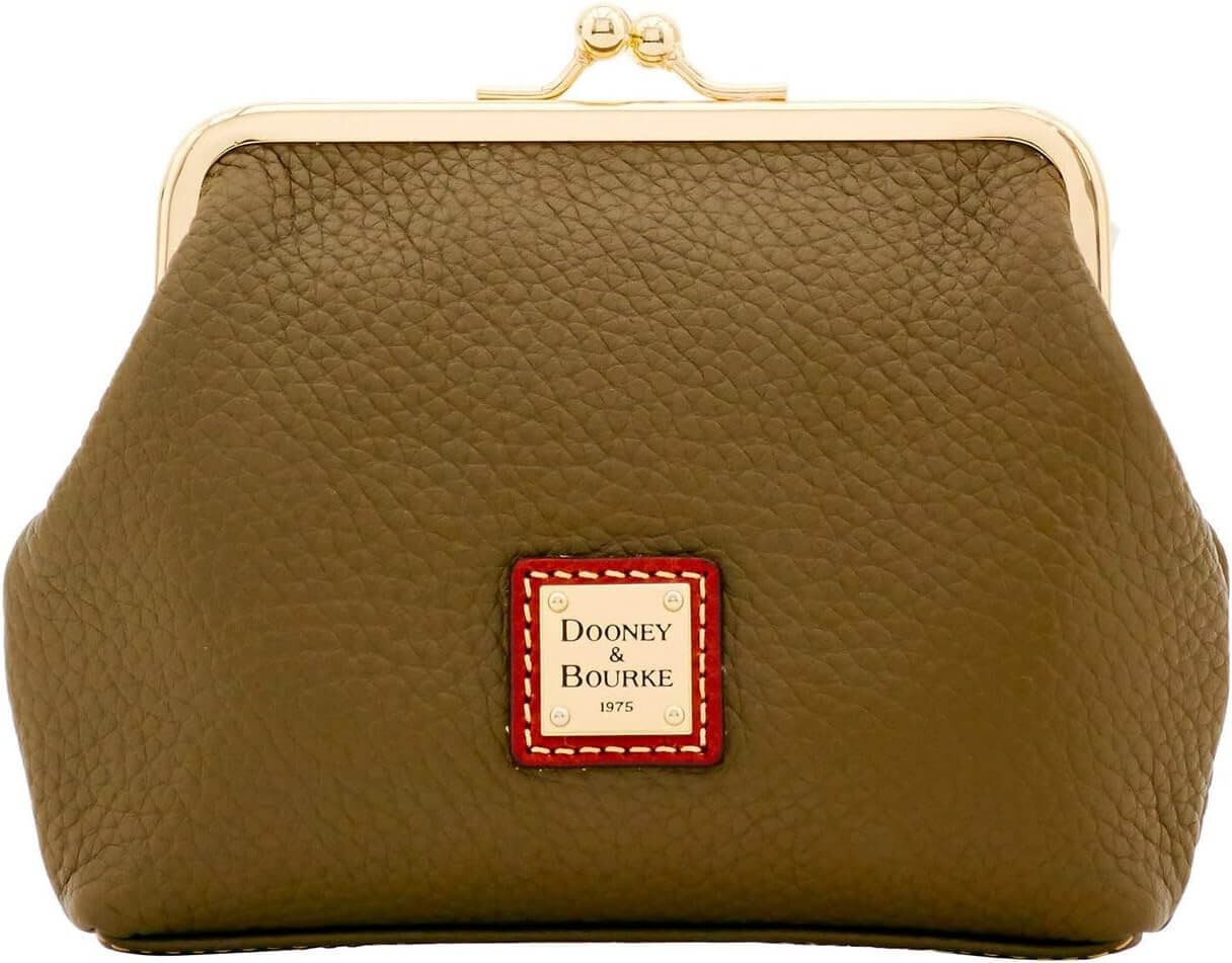 

Кошелек Dooney & Bourke Pebble Grain Large Framed, бежево-зеленый/красный/золотой