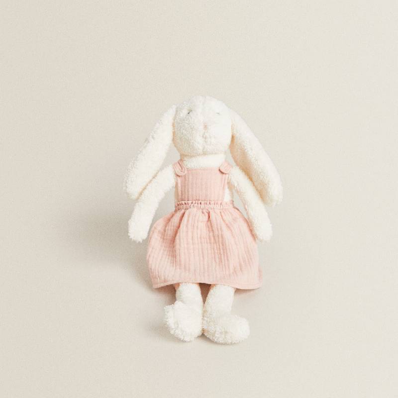 Игрушка мягкая Zara Home Rabbit Soft, бело-розовый - фото