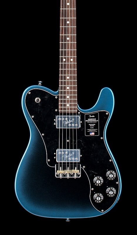 Fender American Professional II Telecaster Deluxe - Dark Night #74092 fender american professional ii telecaster deluxe mn 2022 mystic surf green us22040742 7lb 8 8 oz american professional ii telecaster deluxe with maple fretboard